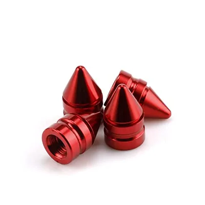 4 Piece Tire Valve Caps, Red