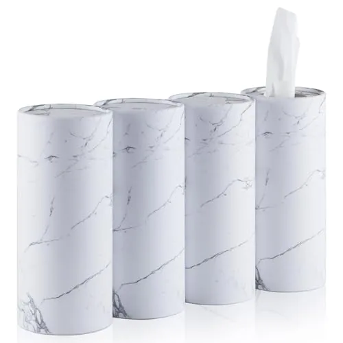 4 Piece Tissue Holder, White