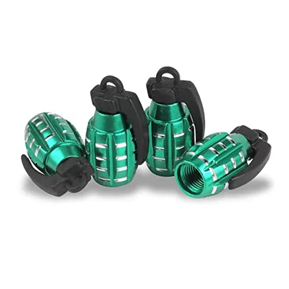 4 Piece Tire Valve Stem Cap, Green