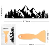 Vinyl Snow Mountain Tree Decal Sticker, Black, view 2
