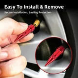 4 Piece 45mm Spiked Aluminum Stem Valve Caps, Red, view 3