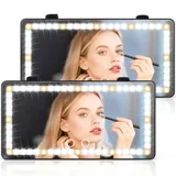 2 Piece Sun Visor Vanity Mirror, Black, view 1
