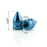 4 Piece Tire Valve Caps, Blue, view 2