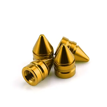 4 Piece Tire Valve Caps, Gold