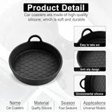 4 Piece Cup Holder Coaster, Black, view 4