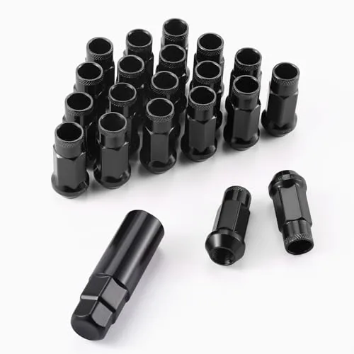 20 Piece M12x1.5 Wheel Lug Nuts, Black