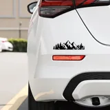Vinyl Snow Mountain Tree Decal Sticker, Black, view 6