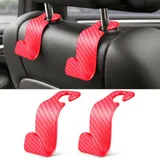 2 Piece Seat Headrest Purse Hook, Red, view 1
