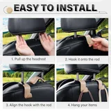 4 Piece Seat Headrest Hooks, Beige, view 5