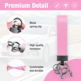 Leather Keychain, Pink, view 2