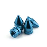 4 Piece Tire Valve Caps, Blue, view 1
