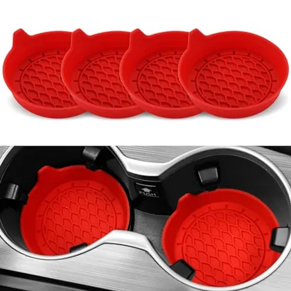 4 Piece Cup Holder Coaster, Red