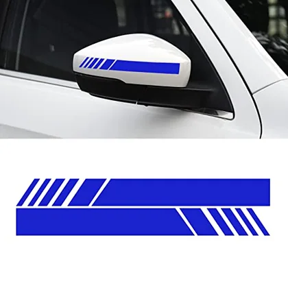 4 Piece Rear View Mirror Stickers Decor Body, Blue