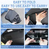 300T Windshield Sun Shade, Black, view 4
