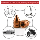 4 Piece Tire Valve Caps, Orange, view 4
