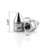 4 Piece Tire Valve Caps, Silver, view 2