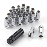 20 Piece M12x1.5 Wheel Lug Nuts, Silver, view 1