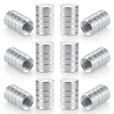 12 Piece Tire Valve Stem Caps, Silver, view 1