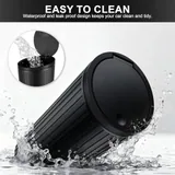 Trash Can with Lid, Black, view 6