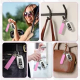 Leather Keychain, Pink, view 5
