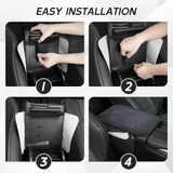 Leather Center Console Cover with 2 Storage, Grey, view 5