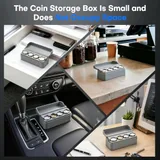 2 Piece Coin Holder, Grey, view 6