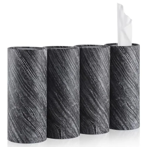 4 Piece Tissue Holder, Grey
