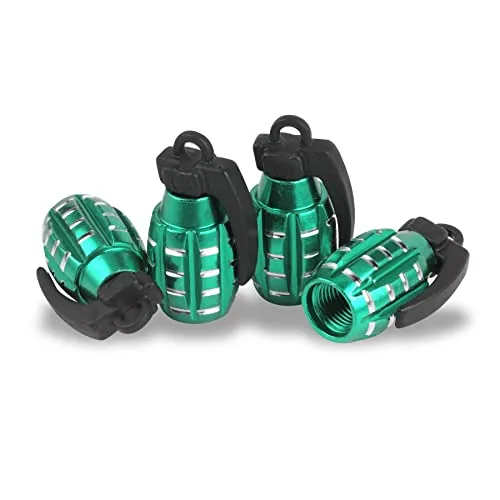 4 Piece Tire Valve Stem Cap, Green