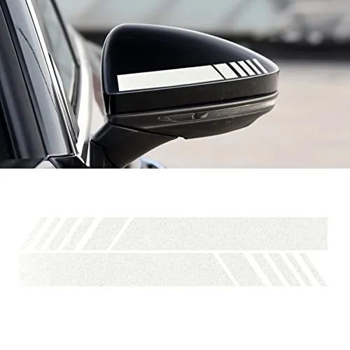 4 Piece Rear View Mirror Stickers Decor Body, Silver