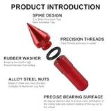 20 Piece M12X1.5 Wheel Lug Nuts, Red, view 3