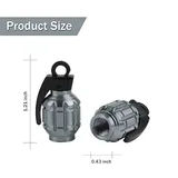 4 Piece Aluminum Tire Valve Cap, Grey, view 2
