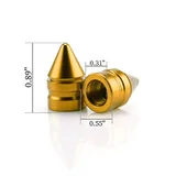 4 Piece Tire Valve Caps, Gold, view 2