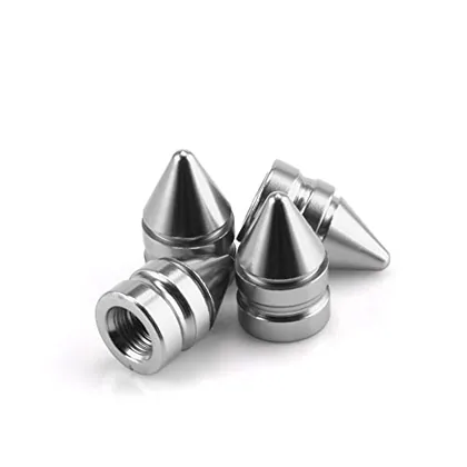 4 Piece Tire Valve Caps, Silver