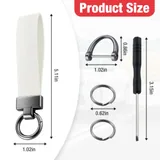 Leather Keychain, White, view 2