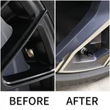 4 Piece Tire Valve Caps, Black, view 3
