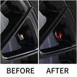 4 Piece Tire Valve Caps, Red, view 3