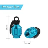 4 Piece Aluminum Tire Valve Cap, Blue, view 2