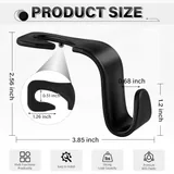4 Piece Seat Headrest Hooks, Black, view 2
