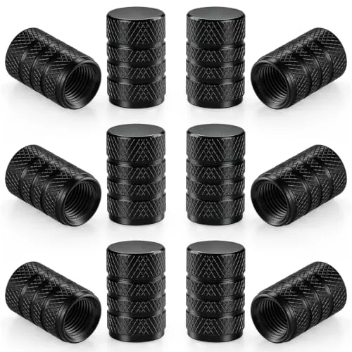 12 Piece Tire Valve Stem Caps, Black