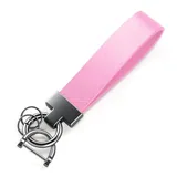 Leather Keychain, Pink, view 1