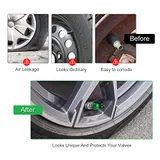 4 Piece Aluminum Tire Valve Cap, Green, view 6