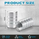 12 Piece Tire Valve Stem Caps, Silver, view 2