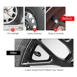 4 Piece Tire Valve Stem Cap, Black, view 6