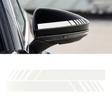 4 Piece Rear View Mirror Stickers Decor Body, Silver, view 1