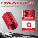 12 Piece Tire Valve Stem Caps, Red, view 3