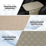 Bling Center Console Arm Rest Cover, Beige, view 4