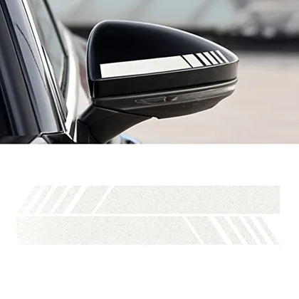 4 Piece Rear View Mirror Stickers Decor Body, Silver