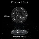 2 Piece Bling Cup Holder Coasters, Black, view 2