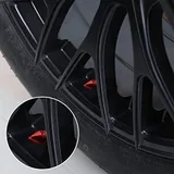 4 Piece Tire Valve Caps, Red, view 5