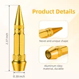 4 Piece 60mm Spiked Valve Caps, Gold, view 2